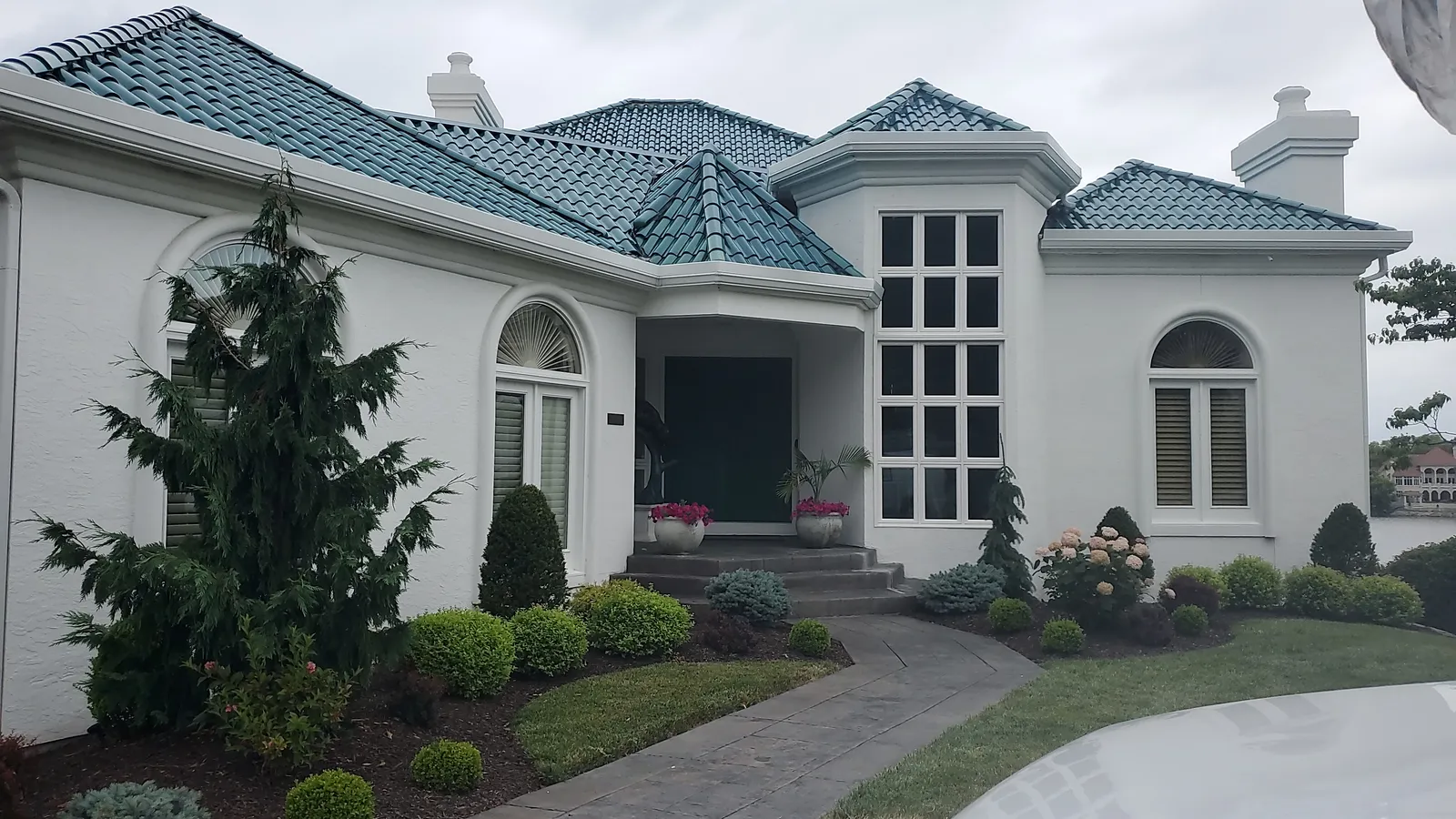 White stucco luxury home